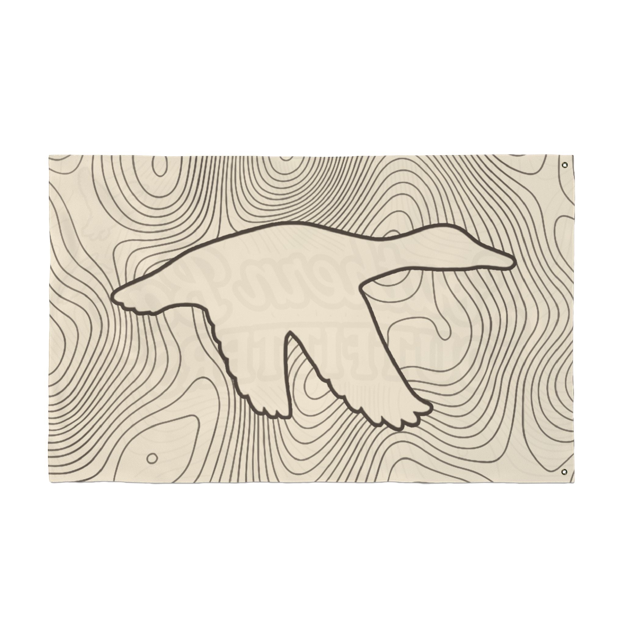 Southern Bay Outfitters Double-Sided Outdoor Flag — Goose Silhouette Topographic Design