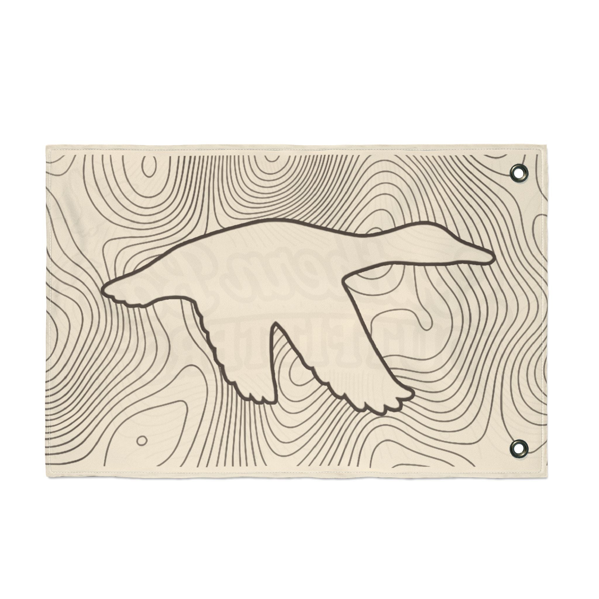 Southern Bay Outfitters Double-Sided Outdoor Flag — Goose Silhouette Topographic Design