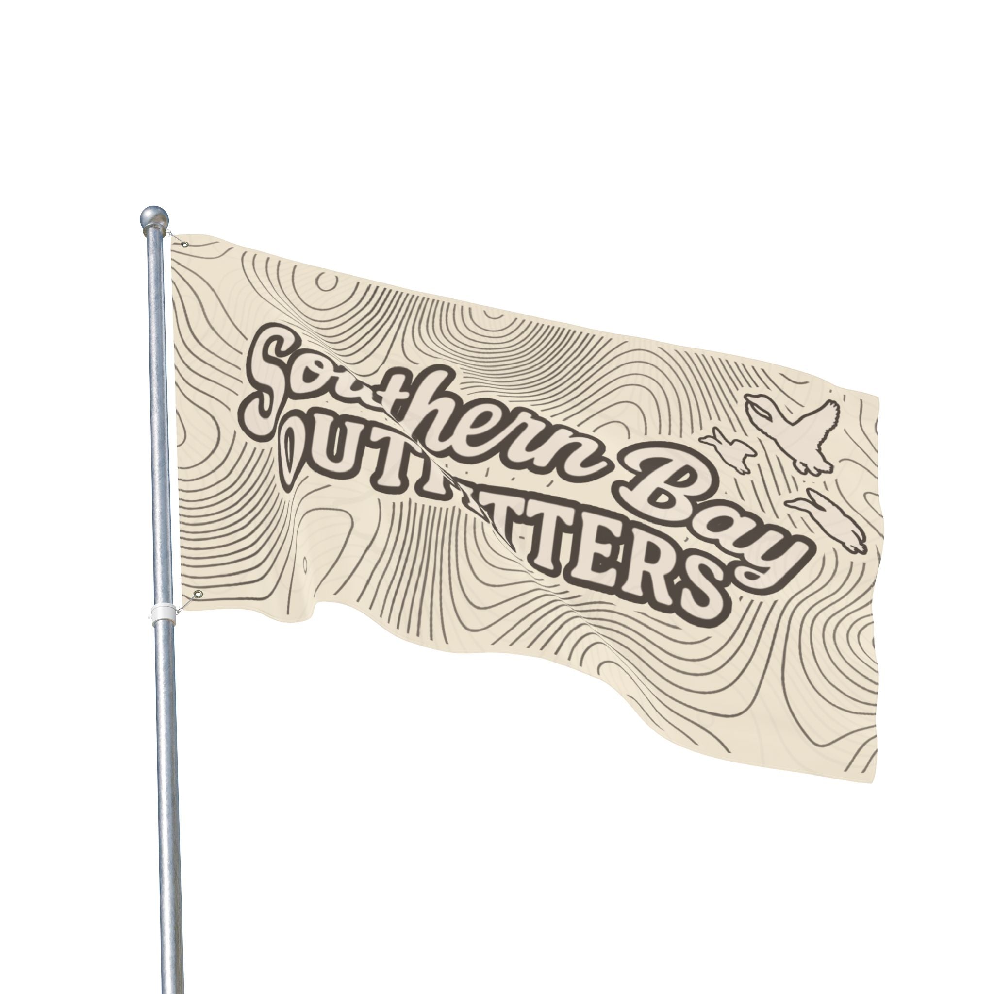 Southern Bay Outfitters Double-Sided Outdoor Flag — Goose Silhouette Topographic Design