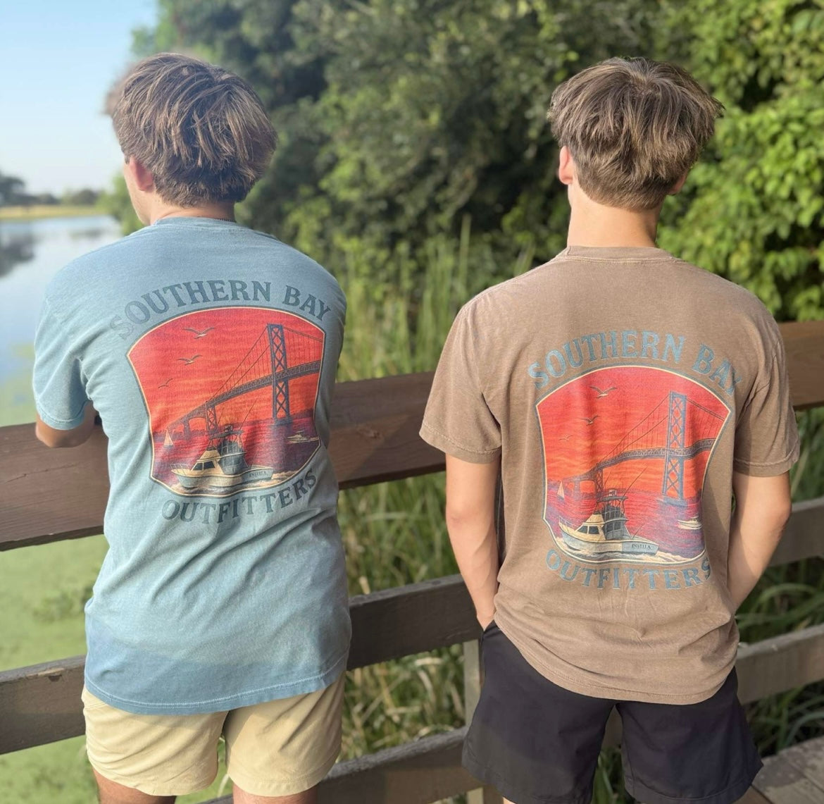 Sunset Boat & Bridge T-Shirt